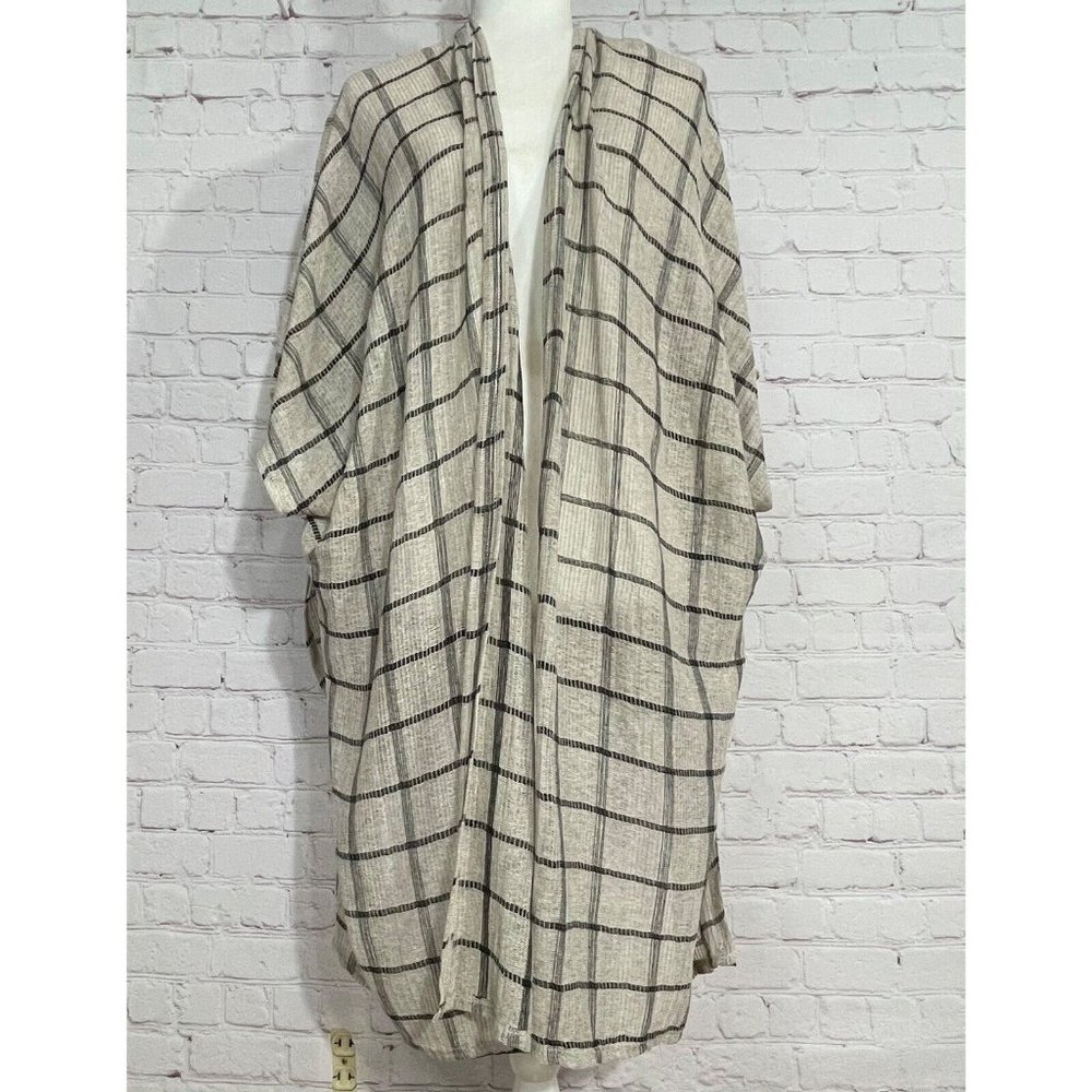 NWT Blush Noir Open Knit High Low Drape Cardigan Boho Sheer Accent Sweater 14